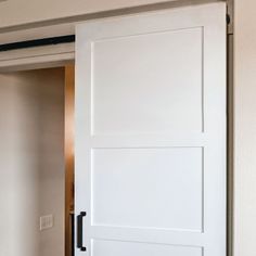 Goldberg Hidden Roller Doors For Small Bathrooms, Modern Barn Door Hardware, Barn Door In Bathroom, Small Barn Doors Sliding, Hidden Barn Door, Modern Barn Doors Sliding, Shiplap Barn Door, Barn Door White, Sliding Barn Door Bathroom