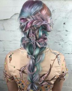 Mermaid hair colors and style for long hair | Braided mermaid hairstyle Mermaid Hair Colors, Mermaid Hairstyle, Style For Long Hair, Mermaid Hair Color, Pulp Riot Hair Color, Mermaid Braid, Pulp Riot Hair, Short Hair Lengths