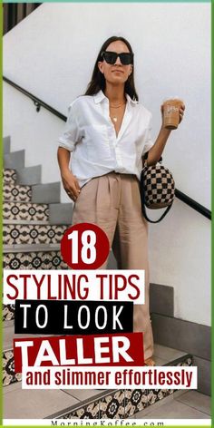 As a short girl, it can be cute, but sometimes you might want to add a few inches to your height for certain events. Fortunately, there are dressing tips that can make you appear taller and slimmer. These tips are effective in creating the illusion of added height and a slimmer appearance that every lady should try. how to look taller, ways to look taller, tips to look slimmer, dressing tips to ook taller, look taller and slimmer instantly. Pants That Make You Look Taller, How To Look Taller And Thinner, 160 Cm Height Woman Outfit, How To Look Instantly Slimmer, How To Appear Taller, How To Dress To Look Taller And Slimmer, Outfit To Look Taller And Slimmer, Outfits To Make You Look Taller, Dressing For Short Women