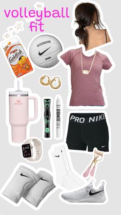 Aesthetic Volleyball Outfits, Volley Ball Fits, Outfits To Wear To Volleyball Practice, Practice Outfits Volleyball, Cute Outfits For Volleyball Practice, Volleyball Outfits Aesthetic, Volley Ball Bag Essentials, Volleyball Fits