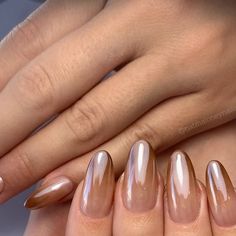 𝙣𝙖𝙩 𝙢𝙖𝙡𝙤𝙣𝙚𝙮 𝙣𝙖𝙞𝙡 𝙖𝙧𝙩𝙞𝙨𝙩 on Instagram: "Brown chrome ombré 🤎💦⁣ Natural nails don’t get more beautiful than this! ⁣ ⁣ 𝗣𝗿𝗼𝗱𝘂𝗰𝘁𝘀 𝘂𝘀𝗲𝗱:⁣ @lightelegancehq prep, cool gel and super shiny⁣ @getbuffedpro efile bits⁣ @gellyfitaus CN62⁣ @daily_charme white chrome⁣ @cmp_beautysupplies Barely There  ⁣ Hard gel refill + $40 art ⁣ ⁣ .⁣ .⁣ .⁣ ⁣ #brownnails #brownchromenails #brownombrenails #chocolatenails #ombrenails #ombrénails #chromenails💅 #almondnails #metallicnails #perthisok #urbanlistperth #showscratch #scratchmag #nailitdaily #gelnails #hardgelnails #nailsnailsnails #nailart #trendingnailart" Ombre Brown Chrome Nails, Chrome On Different Colors, Brown Chrome Ombre Nails, Gradient Brown Nails, Ombre Nails Brown, Chrome Natural Nails, Ombre Brown Nails, Chrome Brown Nails, Brown Nails Ombre