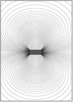 an abstract black and white image with lines in the center