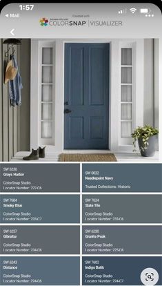 a blue door with the words color snap visualizer on it, and an image of a