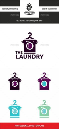 the laundry logo is shown in this graphic style, and it has three different colors