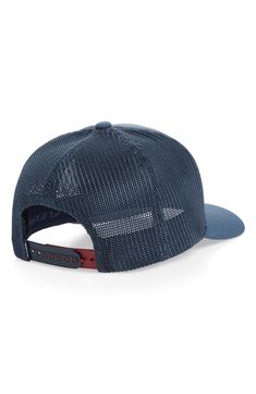 A bold brand patch stamps a classic trucker hat designed for versatile appeal. Style Name:Travismathew The Patch Trucker Hat. Style Number: 5967705. Adjustable Flat Bill Baseball Cap With Mesh Back, Adjustable Blue Baseball Cap With Logo Patch, Adjustable Snapback Trucker Hat, Adjustable Snapback Hat With Mesh Back And Curved Bill, Blue Trucker Hat With Logo Patch And Curved Brim, Blue Trucker Hat With Logo Patch, Sports Trucker Hat With Logo Patch And Flat Brim, Blue Snapback Hat With Logo Patch And Curved Brim, Sporty Adjustable Trucker Hat With Curved Bill