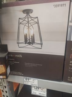 the light fixture is on display in the store for $ 399 99 or more