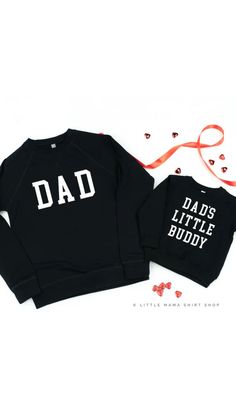 Daddy + Me outfits that both will love, only at littlemamashirtshop.com. Love Only, Straight Line, Supply Chain, Matching Outfits, Color Variations, Fabric