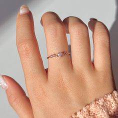 📌 Please Note: When adjusting the ring, please squeeze or expand the ring body slowly and gently. 💎 Materials: 14k Rose Gold Electroplated - more durable than regular platings Cubic Zirconia 📐 Size: Adjustable Open Design - Size 5+ Rosa Gold, Open Design, Flower Heart, Diamond Crystal, Pink Tourmaline, Ring Bracelet, Earring Necklace, Artisan Jewelry, Ring Necklace