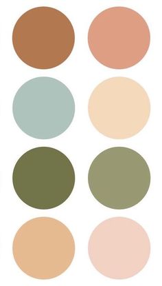 the different shades of paint are shown in this image, including brown, green and beige