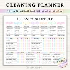 a cleaning schedule with the words cleaning schedule on it