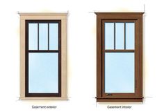 three different types of windows with measurements