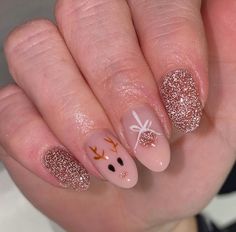 Unghie Nail Art, December Nails, Simple Gel Nails, Cute Gel Nails, New Year's Nails, Xmas Nails, Pretty Acrylic Nails