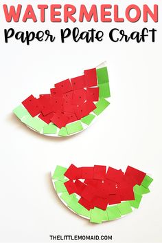 watermelon paper plate craft for kids to make