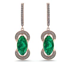 Supplement your collection with these Marquise Vintage Emerald Earrings. They have marquise center Emerald. With these Marquise Vintage Emerald Earrings, you'll both look striking and feel comfortable while wearing them. Stock Number: 9844 Metal Setting Metal Type: 14K Rose Gold Main Stone Additional Stones Stone Type: 100% Natural Green Emeralds Number / Total Weight: 2 Stones / 4.63 Carat Shape: Marquise Cut Color: Green Clarity: SI (Eye Clean) Cut: Very Good ------------------------- Stone Ty Vintage Emerald Earrings, Lab Created Emerald, Gem Earrings, Geometric Ring, Ruby Earrings, Emerald Earrings, Emerald Cut Diamonds, Clean Cut, Marquise Cut