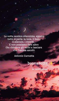 the sky is filled with clouds and stars, as if it were in an italian language