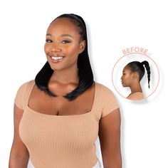 Lola Pony -  HI, I'M LOLA! An INSERT NAME HERE Babe favorite, this clip-in ponytail is 17'', mid-length with a teardrop swoop, and can be worn inwards or out. She's slightly textured for long lasting volume and is exactly what you need for the best sophisticated look.    Benefits     Hair that looks & feels like it's really yours - the INH team is dedicated to making soft & high-quality hair that looks and feels like your own. Ready to wear - These pre-styled, weatherproof ponytails are the easi Volume Ponytail, Clip In Ponytail Extensions, Clip In Ponytail, Ponytail Hair Extensions, Hair Brands, Ponytail Extension, Hair Routines, Volume Hair, Hair Game