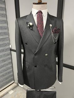 Product : New season striped double-breasted suit.Color : Black Available Size : 46-48-50-52-54-56Concent: % 61 pes % 31wıscon % 8 lıkra Tailored Pinstripe Suits With Double-breasted Button Fastening, Tailored Striped Suit With Double-breasted Fastening, Classic Pinstripe Suit With Double-breasted Button Fastening, Classic Pinstripe Suit With Double-breasted Button, Pinstripe Double Breasted Suit With Long Sleeves, Striped Double-breasted Suits For Office, Striped Double-breasted Office Suit, Double-breasted Pinstripe Blazer For Formal Occasions, Formal Pinstripe Double-breasted Blazer