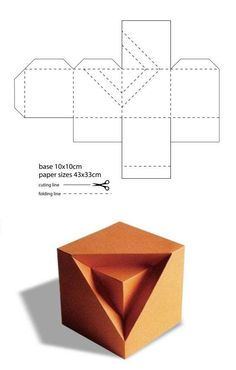 an origami box is shown with the instructions to make it easier for someone to cut