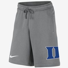 Brand New, Still Sealed In The Original Plastic Wrap, Never Opened For Any Reason! Nike Dri-Fit Duke University Blue Devils “Club Fleece” Gray/Blue/White Shorts In Size Men’s Medium. These Impossible To Find Shorts Have 2 Front Pockets, As Well As One Back Wallet Pocket. Extremely Well Made, Thick, And Very Comfortable Fleece Nike Shorts! 100% Authentic Nike! Retail: $45.00 - Product Details - Standard Fit For A Relaxed, Easy Feel - 81% Cotton/19% Polyester - Machine Wash - Imported - Shown: Gra Nike Gray Fleece Bottoms, Nike Gray Fleece Activewear, Gray Fleece Activewear For Sports Season, Devils Club, Nike Retail, Blue And White Shorts, Louisiana State University, Duke University, Blue Devil