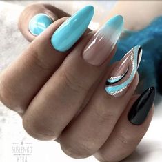 Turquoise Nail Designs, Teal Nail Designs, Teal Nails, Turquoise Nails, Her Nails, Pretty Nail Art Designs, Short Acrylic Nails Designs, Fancy Nails, Chic Nails