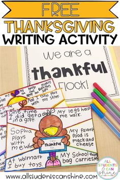 free thanksgiving writing activity for kids to practice their handwriting skills and help them learn how to write