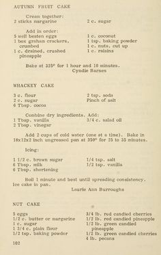 an old recipe book with instructions on how to bake cake and what to use it