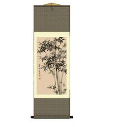 Brand New, Unused Shimmering Grace Art Brand Wood & Silk Scroll, Beautiful Bamboo! Measures 36" X 12" Overall. Interior Lithograph Measures 17" X 8.5" Asian Inspired Wall Art, Japanese Scroll Art, Black And White Bamboo Painting, Japanese Wall Scroll, Bamboo Chinese Painting, Grace Art, Bamboo Wall, Black Cream, Mixed Media Art