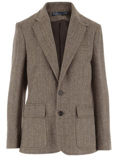 100% Calf Leather, 100% Viscose, 63% Linen, 24% Silk, 13% Wool Ralph Lauren Tweed, Ralph Lauren Linen, Designer Ralph Lauren, Herringbone Jacket, Ralph Lauren Blazer, Herringbone Blazer, Herringbone Tweed, Single Breasted Jacket, Tweed Blazer