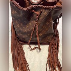 Vintage Boho Bags - Refurbished Designer Champagne Bag, Leather Fringe, New Leather Bottom/Trim Detail, Braided Strap Can Be Worn Cross Body Or Tied To Be Worn On The Shoulder. Some Stains In Bottom Of Purse Due To It Being A Vintage And Refurbished. I Love This Bag, Simply Just Have Too Many And Spring Cleaning Out The Closet Hoping This Finds A New Loving Home! Honey Brown, Braided Strap, Boho Bags, Leather Fringe, Trim Detail, Vintage Boho, Champagne, Bag Lady, Braids