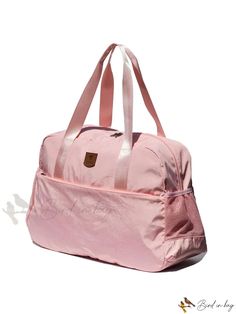 Bird in Bag - Water-Resistant Separated Tote Bag Gym Duffel Bag Lightweight Travel Duffel Bag for Men and Women Pink Nylon Bag With Luggage Sleeve, Practical Pink Bag With Pockets, Practical Pink Bags With Pockets, Pink Waterproof Travel Bag For Everyday Use, Pink Travel Bag With Reinforced Handles, Rectangular Sports Bag In Solid Color, Sporty Pink Bag For Outdoor, Rectangular Sports Bag, Pink Functional Bag With Luggage Sleeve