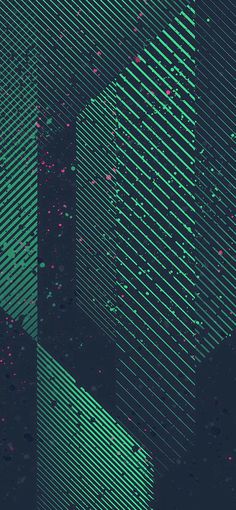 an abstract background with green and pink lines on black paper, in the shape of hexagonal cubes