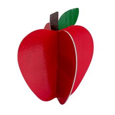 an apple shaped like a piece of paper