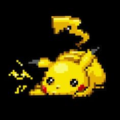 an image of a pikachu pixel art