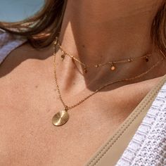 18K Gold-Plated Stainless Steel Nickel-Free Lead-Free Hypoallergenic Lobster Clasp 18" Chain 2" Extender Water Resistant Sunset Necklace, Salt And Water, Gold Plated Necklace, Free Jewelry, Necklace Gold, Cleaning Clothes, Fresh Water, 18k Gold, Salt