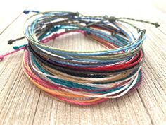 Surfer Bracelets, Anklet Bracelets, Boho Bracelets, Waterproof Waxed Cord Bracelets, Stacking Bracel Cord Bracelet Ideas, Waxed Cord Bracelets, Bracelets Stacking, Girls Crafts, Leather Anklets, Bday List, Bracelets Easy