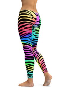 The Gearbunch Colorful Zebra Striped Leggings are signature Gearbunch......bright, colorful, unique, super soft, stretchy and comfortable to wear. A rainbow of vibrant colors' blue, green, pink, black, yellow, orange and purple, they are perfect for your active lifestyle and can be worn at anytime, anywhere.Be Happy, Be Bright, Be You with Gearbunch Stretch Multicolor Full-length Pants, Stretch Multicolor Pants, Multicolor Stretch Full-length Pants, Fun Multicolor Pants For Spring, Fun Multicolor Spring Pants, Casual Multicolor Stretch Leggings, High Stretch Multicolor Workout Leggings, Multicolor High Stretch Workout Leggings, Multicolor High Stretch Leggings For Workout