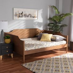 Baxton Studio Alya Classic Traditional Farmhouse Walnut Brown Finished Wood Full Size Daybed FredCo theFredCo Daybed For Small Spaces, Wooden Day Bed, Daybed Reading Nook, Farmhouse Daybeds, Office With Daybed, Queen Daybed, Daybed Bedroom, Full Daybed, Trundle Bed With Storage