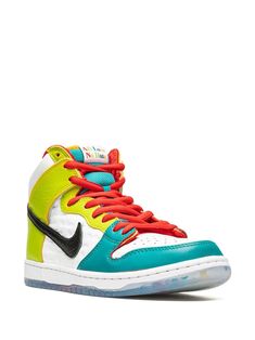 Nike x FroSkate SB Dunk High Pro Sneakers - Farfetch Ranch Dress, Sb Dunk High, Sneakers Green, Fruit Loops, Dunk High, Sb Dunk, Swoosh Logo, Baddie Outfits Casual