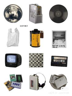 there are many items that can be found in this collage, including an old - fashioned record player