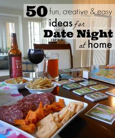 a table topped with lots of food and drinks