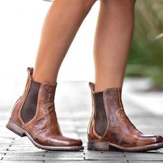 Women's Boots Cowboy Boots Chelsea Boots Plus Size Party Outdoor Work Booties Ankle Boots Flat Heel Round Toe Vacation Vintage Comfort Faux Leather Loafer Black Brown 2024 - $45.99 Comfortable Bra, Popular Boots, Faux Leather Heels, Chelsea Ankle Boots, Fringe Boots, Low Boots, Ankle Boots Flat, Cowboy Boots Women, Vintage Boots