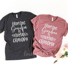 two t - shirts that say boyfriend and girlfriend have husband's name on them