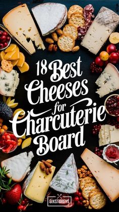 Discover the top 18 cheeses that will elevate your charcuterie board to gourmet status! From creamy Brie to sharp Cheddar, these cheeses are perfect for any occasion. Get ready to impress your guests with the perfect cheese selection. #CharcuterieBoard #CheeseLovers #GourmetCheese #EntertainingTips #Foodie Best Cheese Charcuterie Board, Charcuterie Board Cheese Types, Kinds Of Charcuterie Boards, Sweet Cheese Board, What To Buy For A Charcuterie Board, Tiered Cheese Board, Best Charcuterie Cheese, Good Cheeses For Charcuterie, Best Cheese For A Charcuterie Board