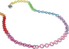 Rainbow Chain Necklace Multicolor Adjustable Chain Jewelry For Friendship, Fun Pink Adjustable Charm Necklace, Fun Pink Adjustable Charm Necklaces, Pink Adjustable Fun Charm Necklace, Fun Multicolor Jewelry With Lobster Clasp, Playful Multicolor Jewelry With Adjustable Chain, Adjustable Rainbow Charm Necklaces Gift, Pink Adjustable Necklace For Friendship, Multicolor Hypoallergenic Necklace As A Gift