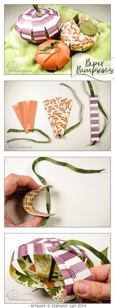 instructions for how to make an origami flower with ribbon and paper - step by step