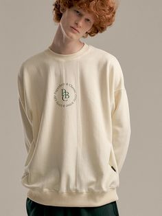 Editor's Notes This sweatshirt features semi oversized fit and a circular logo printing on the chest. It can be styled in various ways. For unisex.- Semi oversized fit- Relaxed silhouette- Circle logo point- Ribbed cuffs and hem* Napping option addedMeasurements(in.)S / M / L / XL- Total length: 26.38 in. / 27.95 in. / 28.74 in. / 29.13 in.- Shoulder: 24.02 in. / 24.41 in. / 24.80 in. / 25.59 in. - Chest: 24.02 in. / 24.80 in. / 25.20 in. / 25.98 in.- Sleeve length: 20.87 in. / 22.05 in. / 22.83 in. / 23.23 in. Model info: MAN - Height: 6' 0 / Fitting Size XLModel info: WOMAN - Height: 5' 6 / Fitting Size SComposition & Care- 65% Cotton, 35% Polyester- Hand wash inside out / cold wash / neutral detergent / air dryDesigner- by PAPERBOY Oversized Beige Crew Neck Sweatshirt, Cream Crew Neck Sweatshirt With Logo Print, Cream Sweatshirt With Logo For Streetwear, Beige Crew Neck Sweatshirt With Graphic Print, Cream Logo Print Sweatshirt For Streetwear, Oversized Cream Sweatshirt With Letter Print, Oversized Cream Graphic Print Sweatshirt, Oversized Beige Letter Print Sweater, Oversized Beige Sweater With Letter Print