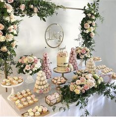 an image of a table with cakes and cupcakes on it that is being viewed on instagram