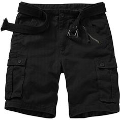 black cargo shorts with zippers on the side