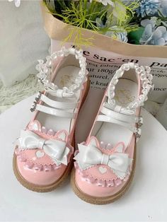 LBSFY  -  2024 Summer Lolita Sweet Sandals Women Japanese Style Kawaii Cute Mary Janes Shoes Bow Buckle Designer Round Toe Casual Shoes   Size 35=US 4＝Feet length 22.5cm Size 36=US 5＝Feet length 23cm Size 37=US 6 ＝Feet length 23.5cm Size... Japanese Korean Fashion, Spring Flats, Bow Women, Kawaii Shoes, Princess Shoes, Cute Sneakers, Cosplay Shoes, Low Heel Shoes, Bow Shoes