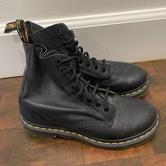 Dr. Marten Pascal Boots. Brand New And Unworn! Bought These And Never Wore. No Box. Black. Size 6 Us. Retails For 169.95. Classic Lace-up Boots Medium Width, Black Round Toe Work Boots, Fitted Round Toe Boots For Streetwear, Black Boots With Branded Insole, Classic Black Round Toe Work Boots, Classic Round Toe Boots For Streetwear, Classic Black High Ankle Work Boots, Classic Combat Boots With Round Toe For Streetwear, Classic Black Boots For Streetwear